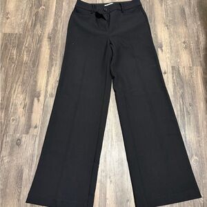 LOFT Black Wide-Leg High-Rise Pants